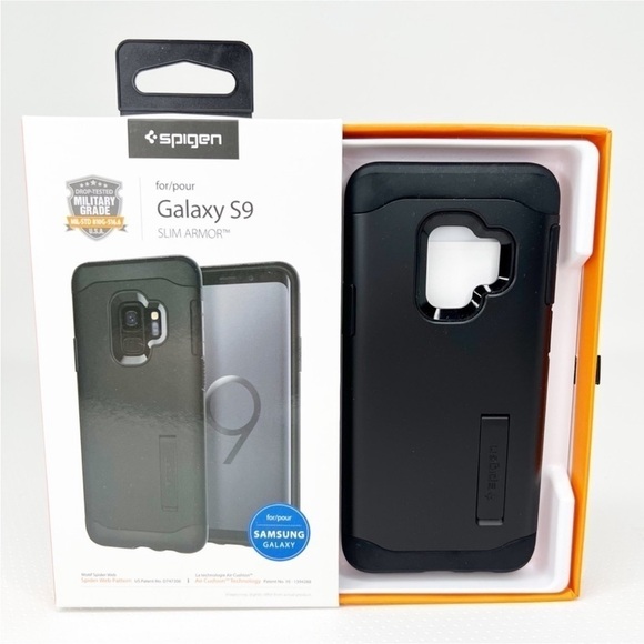 Spigen Samsung Galaxy S9 Slim Armor Black Case New in Box NWT - Picture 2 of 6